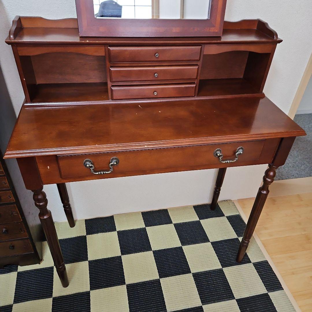 引き取り限定 アンティーク テーブル ミラー ダークブラウン ドレッサー ミラー