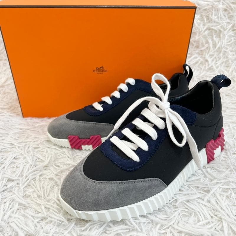 未使用 HERMES スニーカー バウンシング ブラック 37