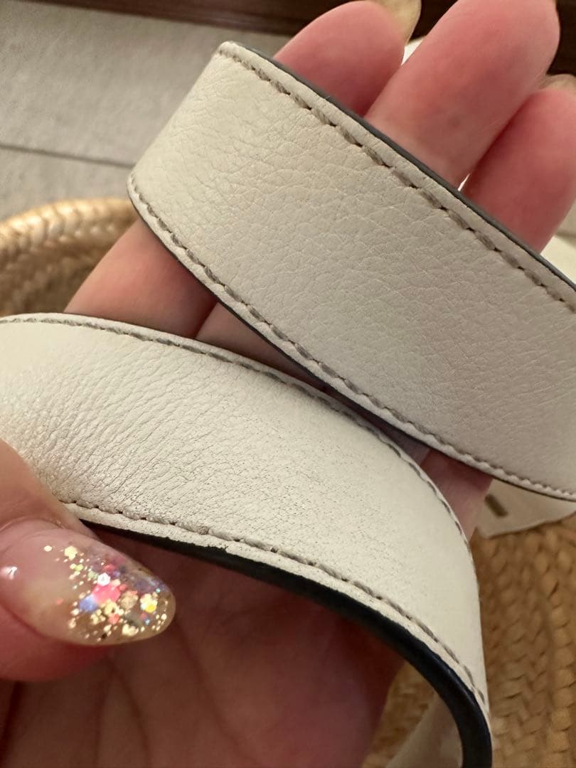 LOEWE かごバッグ ベージュ ホワイト