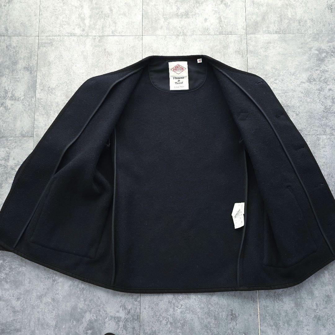 DANTON ダントン ウール混 ノーカラーワークジャケット 36 日本製