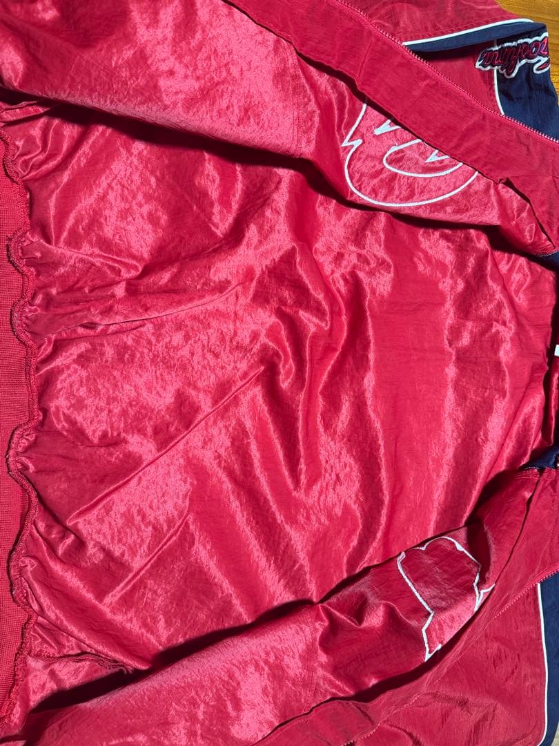 美品 広島東洋カープ ナイロン スタジャン ウインドブレーカー レッド ネイビー