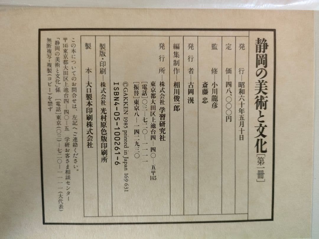 ●静岡の美術と文化 大型豪華本全2冊セット／郷土史 美術史 図録 昭和60年発行