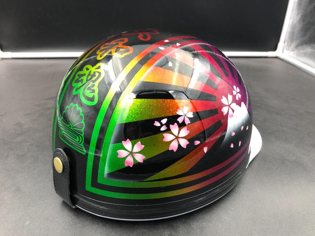 コルク半　カスタム　富士日章　三つボタン　ブラックラメグラデーション　桜