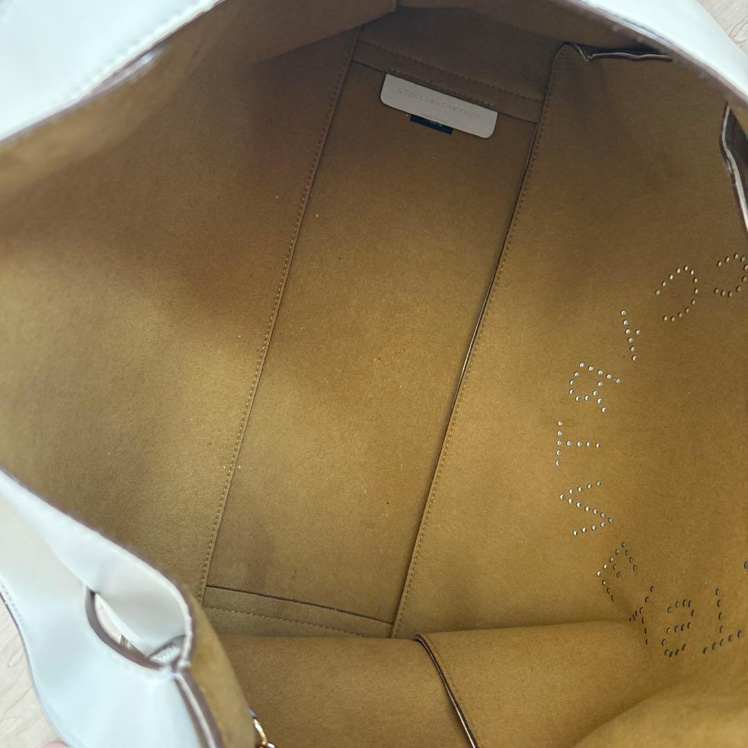 ステラマッカートニー　サークルロゴラージトートバッグ　ホワイト