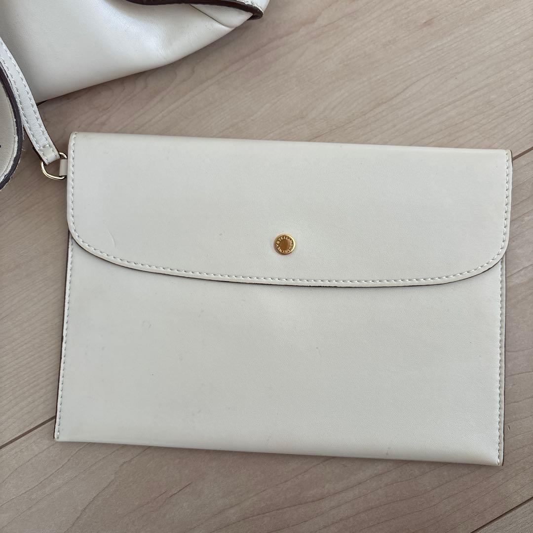 ステラマッカートニー　サークルロゴラージトートバッグ　ホワイト