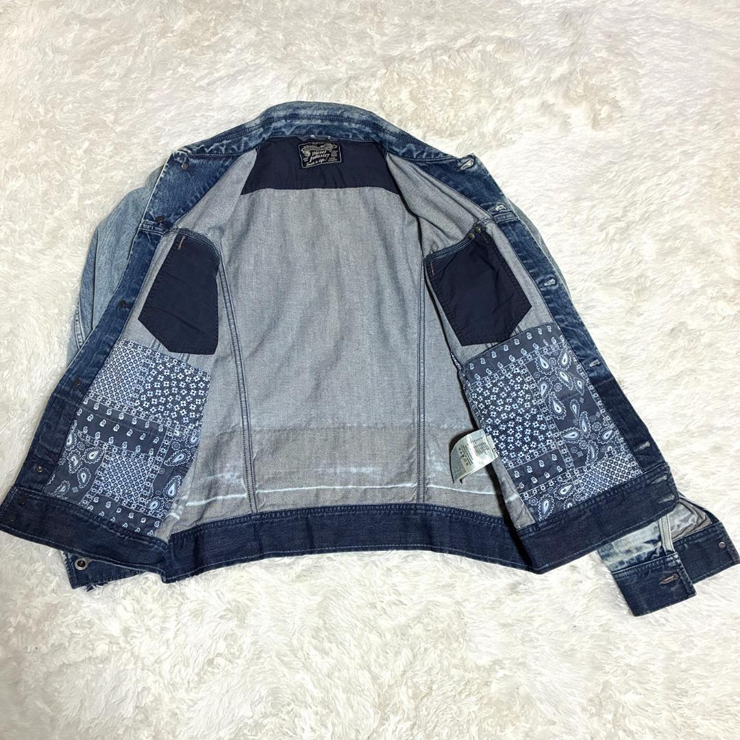 ★美品 XLサイズ★ DIESEL デニムジャケット ダメージ加工 ブルー