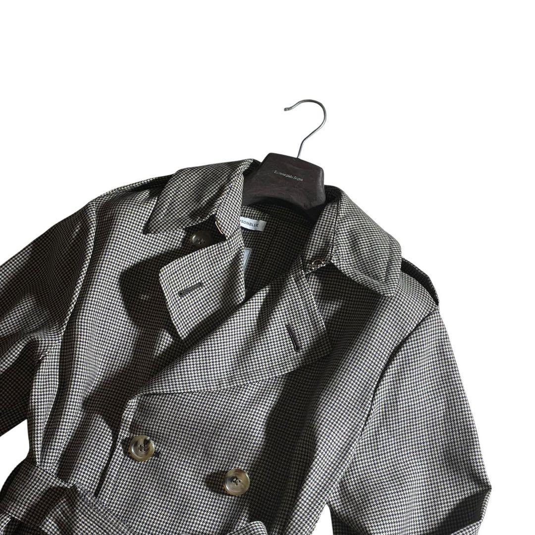 【美品】マディソンブルー トレンチコート ウール チェック 00 XS 日本製