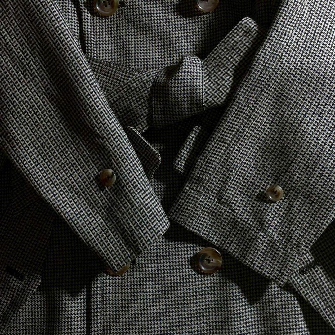 【美品】マディソンブルー トレンチコート ウール チェック 00 XS 日本製