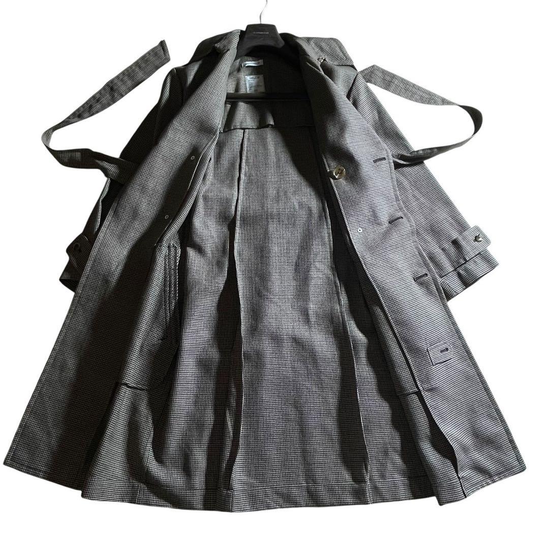 【美品】マディソンブルー トレンチコート ウール チェック 00 XS 日本製