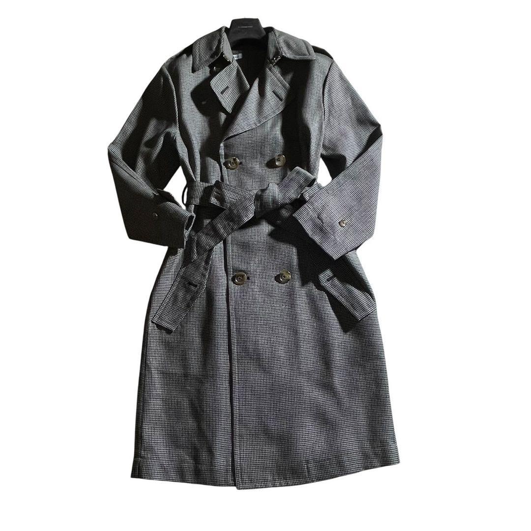 【美品】マディソンブルー トレンチコート ウール チェック 00 XS 日本製