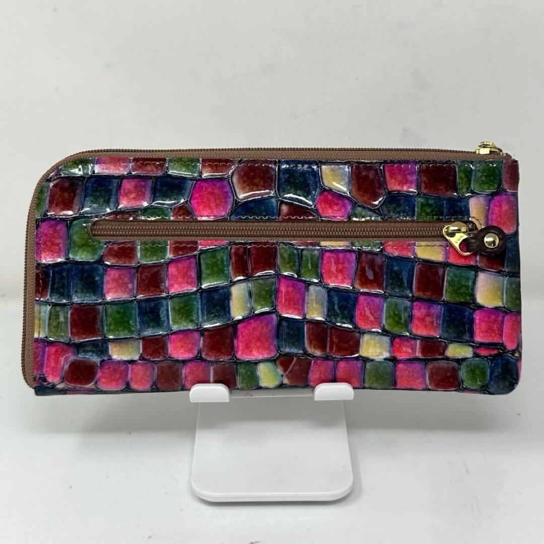 【美品】 ATAO アタオ パテントレザー カラフル 長財布