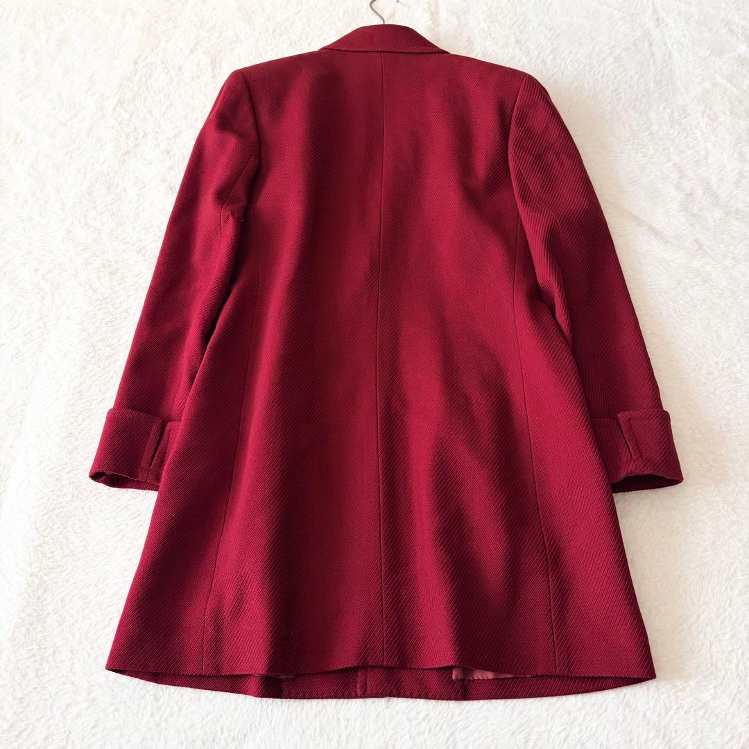 6274 希少✨ イヴサンローラン チェスターコート 9 レッド ウール100%