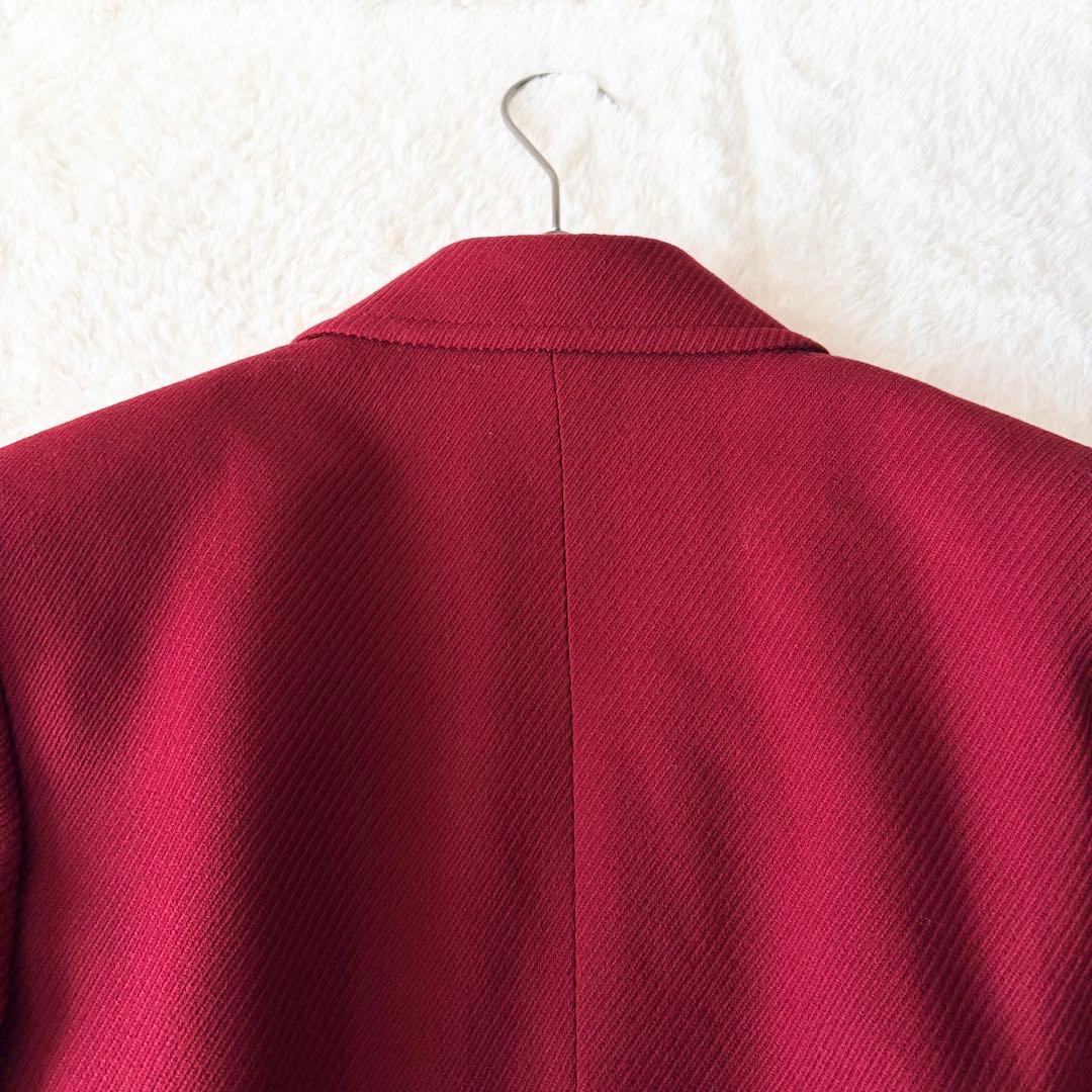 6274 希少✨ イヴサンローラン チェスターコート 9 レッド ウール100%