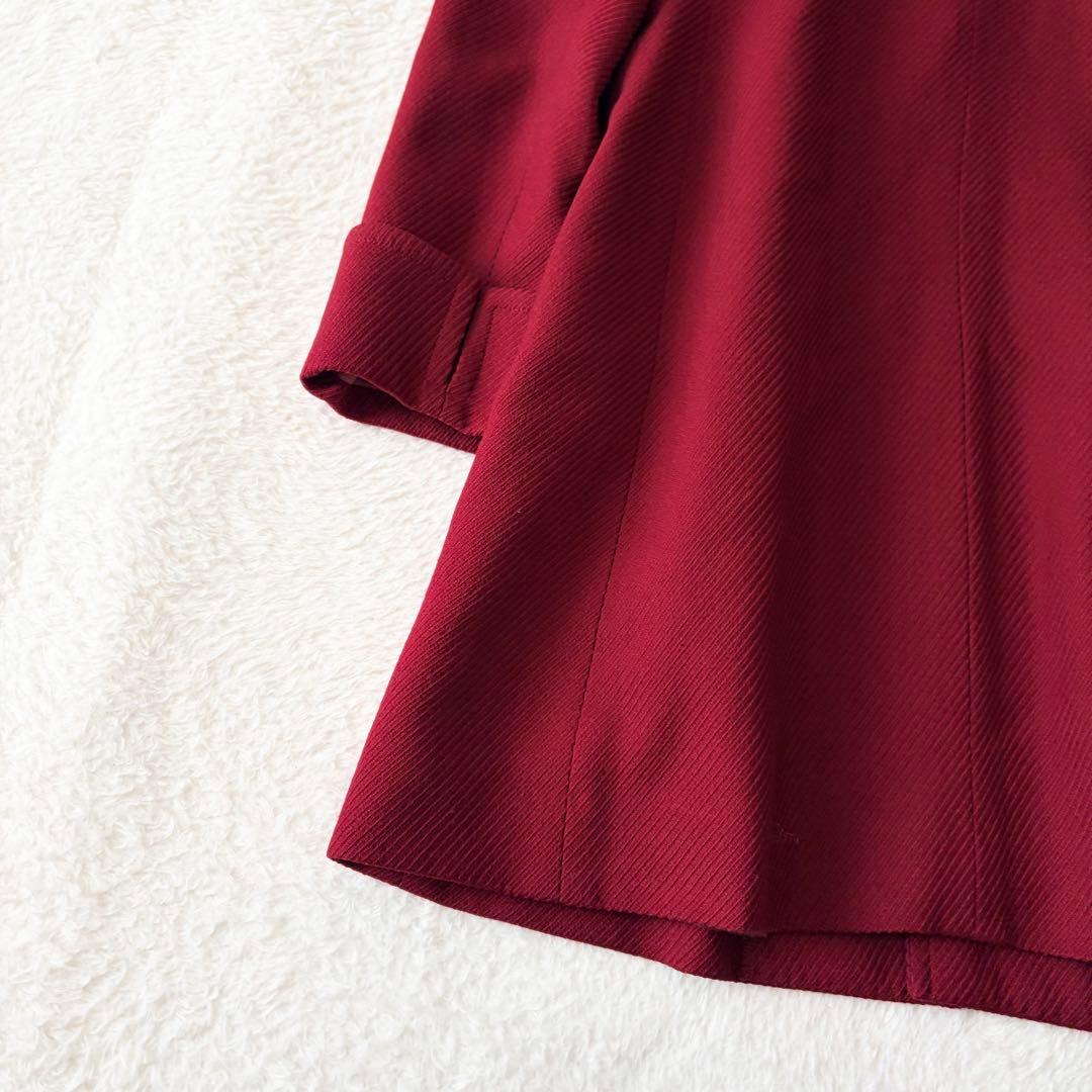 6274 希少✨ イヴサンローラン チェスターコート 9 レッド ウール100%