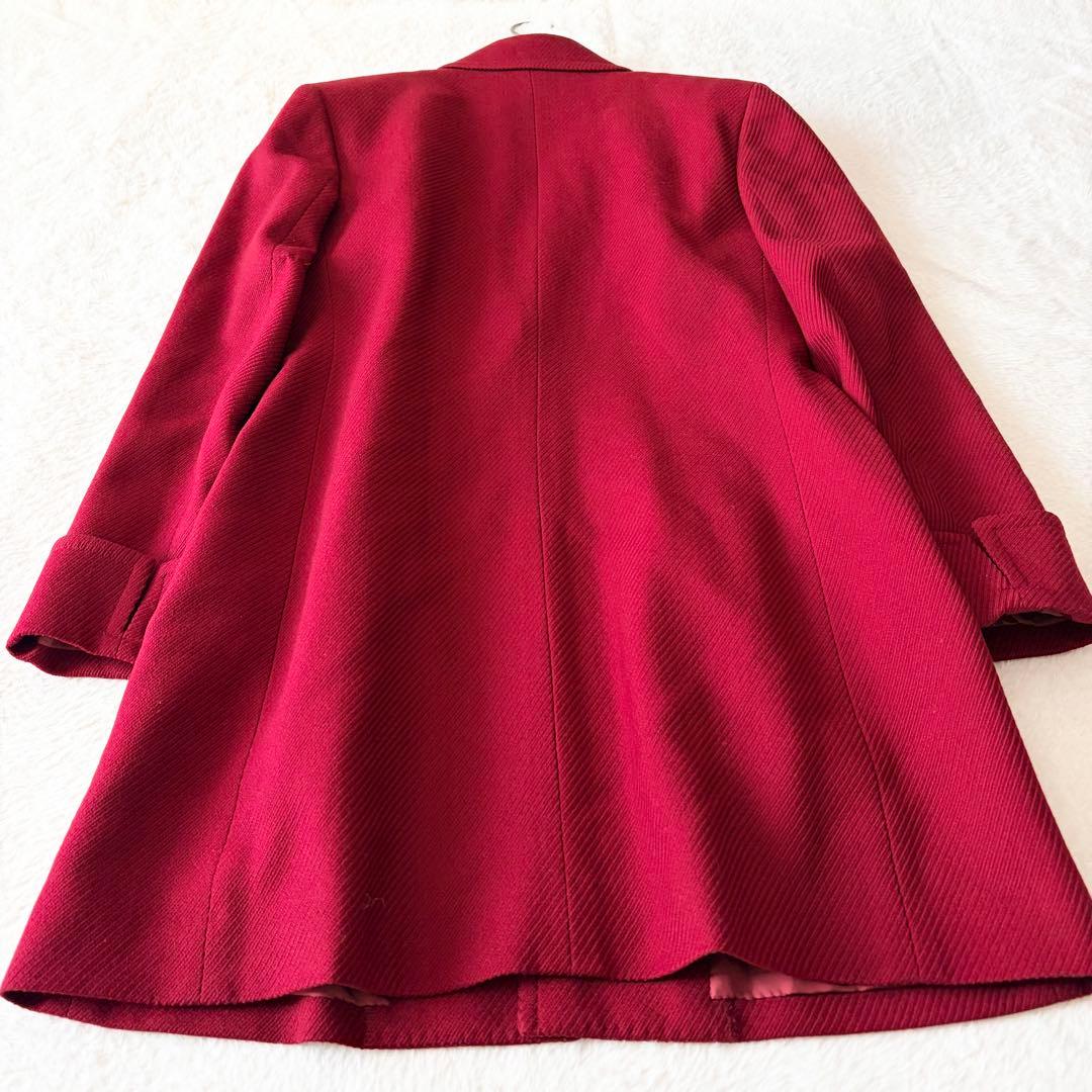 6274 希少✨ イヴサンローラン チェスターコート 9 レッド ウール100%