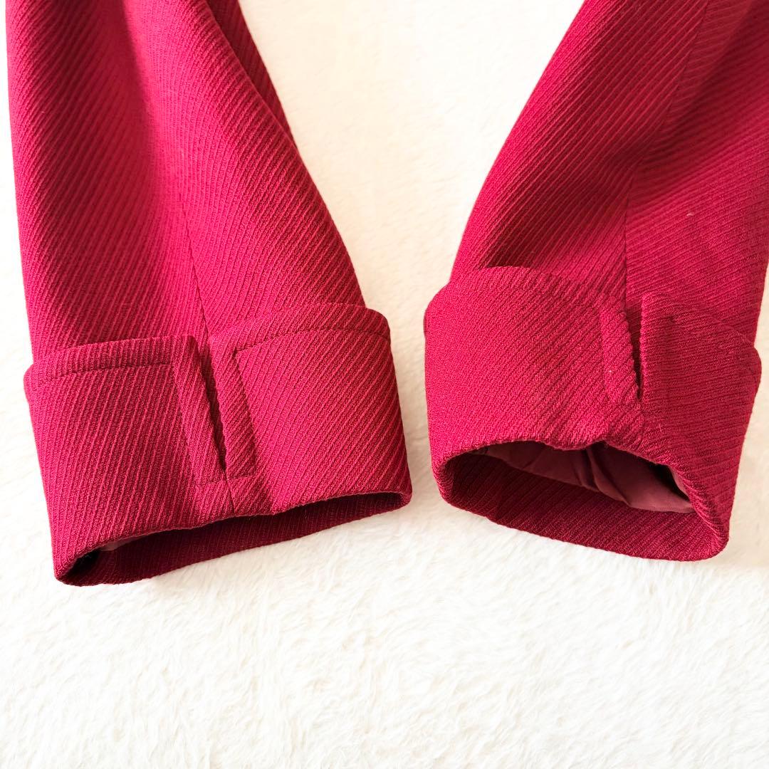 6274 希少✨ イヴサンローラン チェスターコート 9 レッド ウール100%