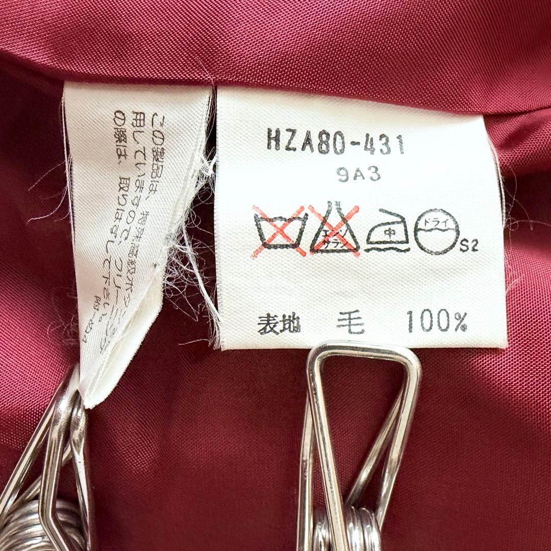 6274 希少✨ イヴサンローラン チェスターコート 9 レッド ウール100%
