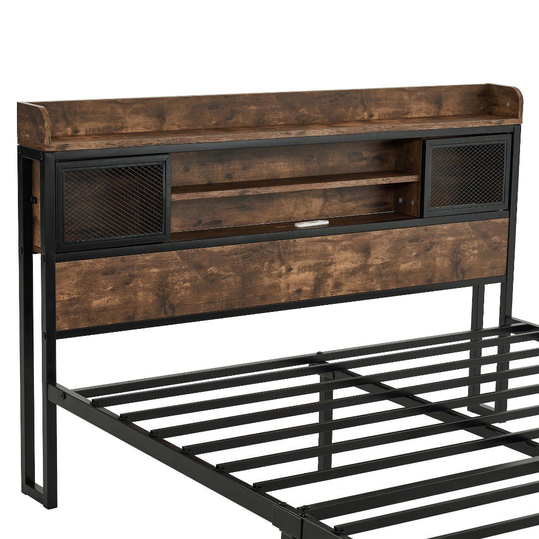 SD ベッドフレーム セミダブル セミダブルベッド パイプベッド コンセント付き