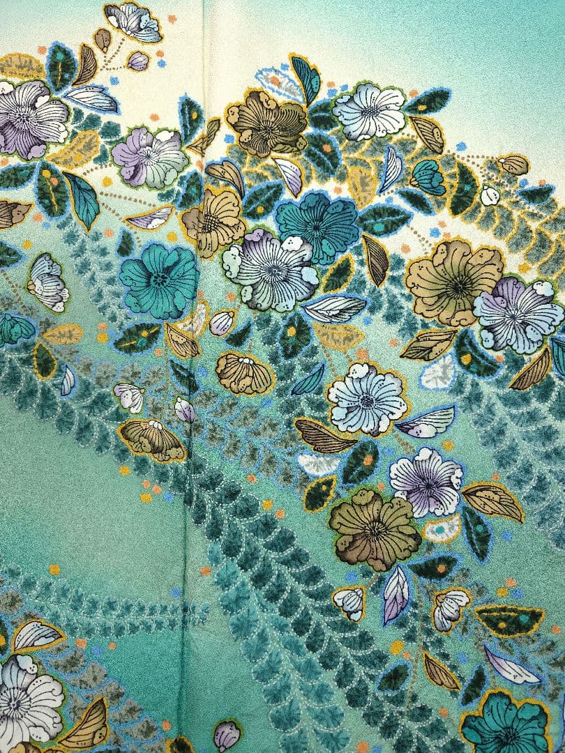 FN12079y 着物 正絹 訪問着 辻が花 158〜168cm