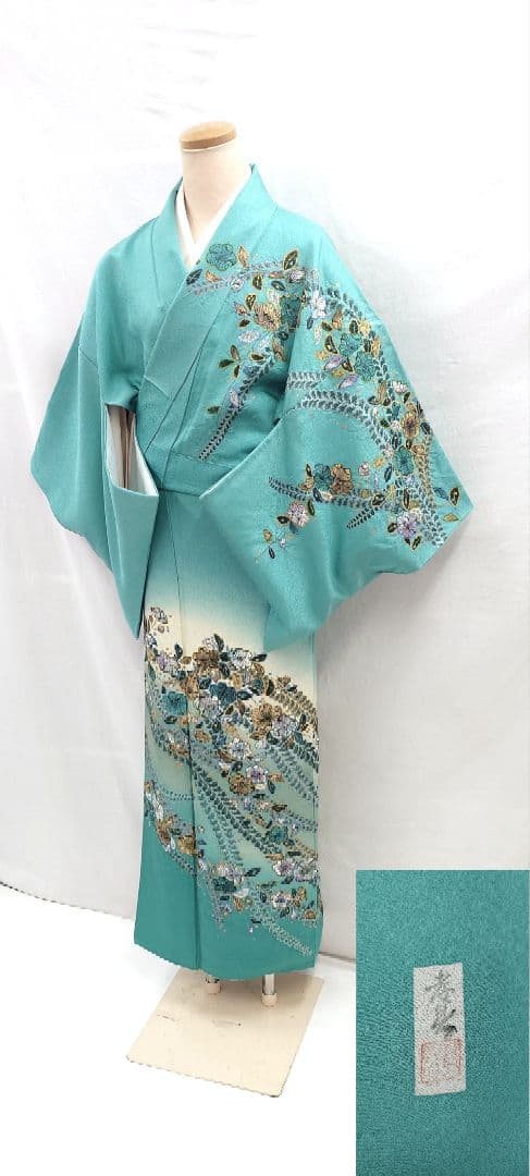 FN12079y 着物 正絹 訪問着 辻が花 158〜168cm