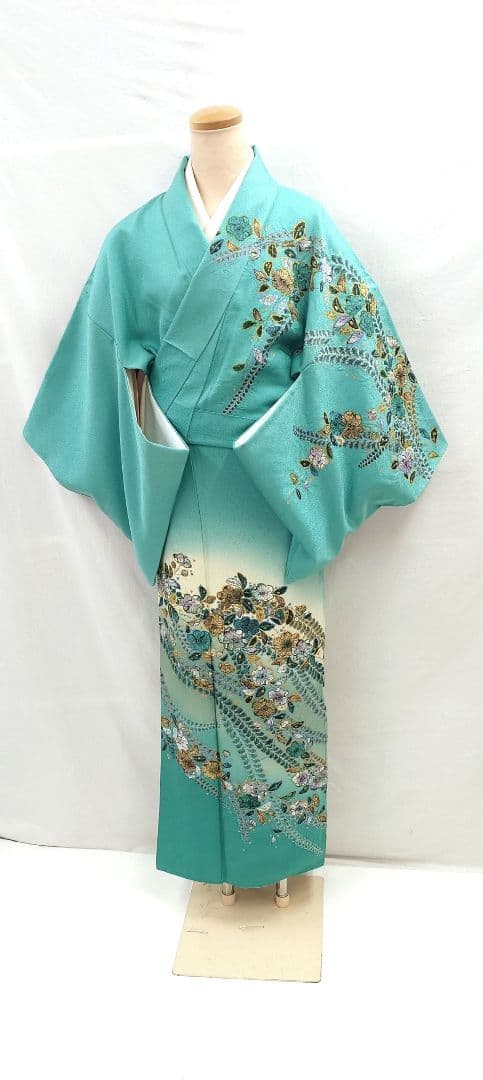 FN12079y 着物 正絹 訪問着 辻が花 158〜168cm