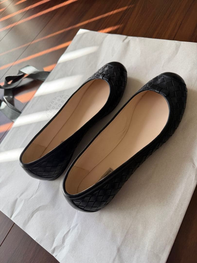 【極美品】ボッテガヴェネタ バレエシューズ パンプス ブラック 24cm