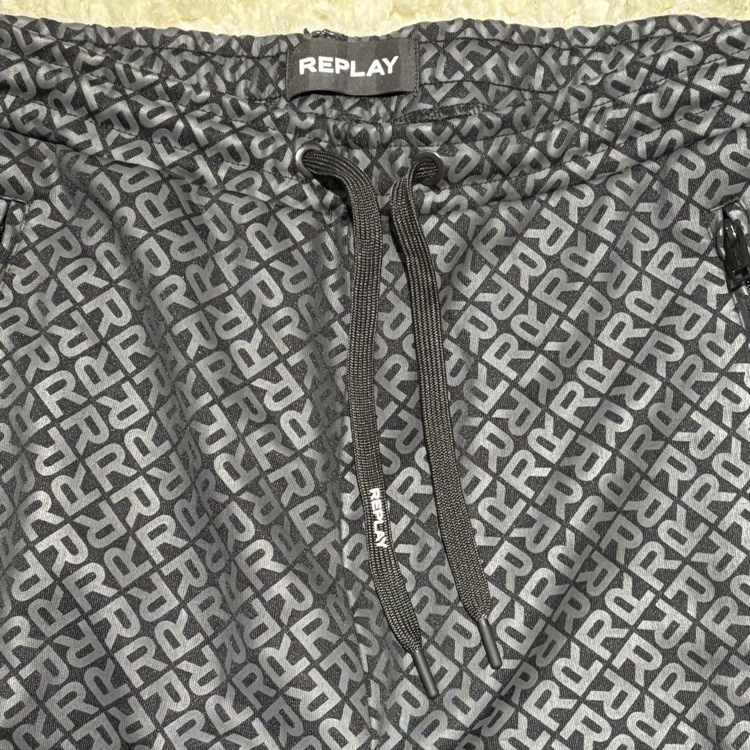 未使用級 REPLAY リプレイ 総柄 総ロゴ ジャージ セットアップ L