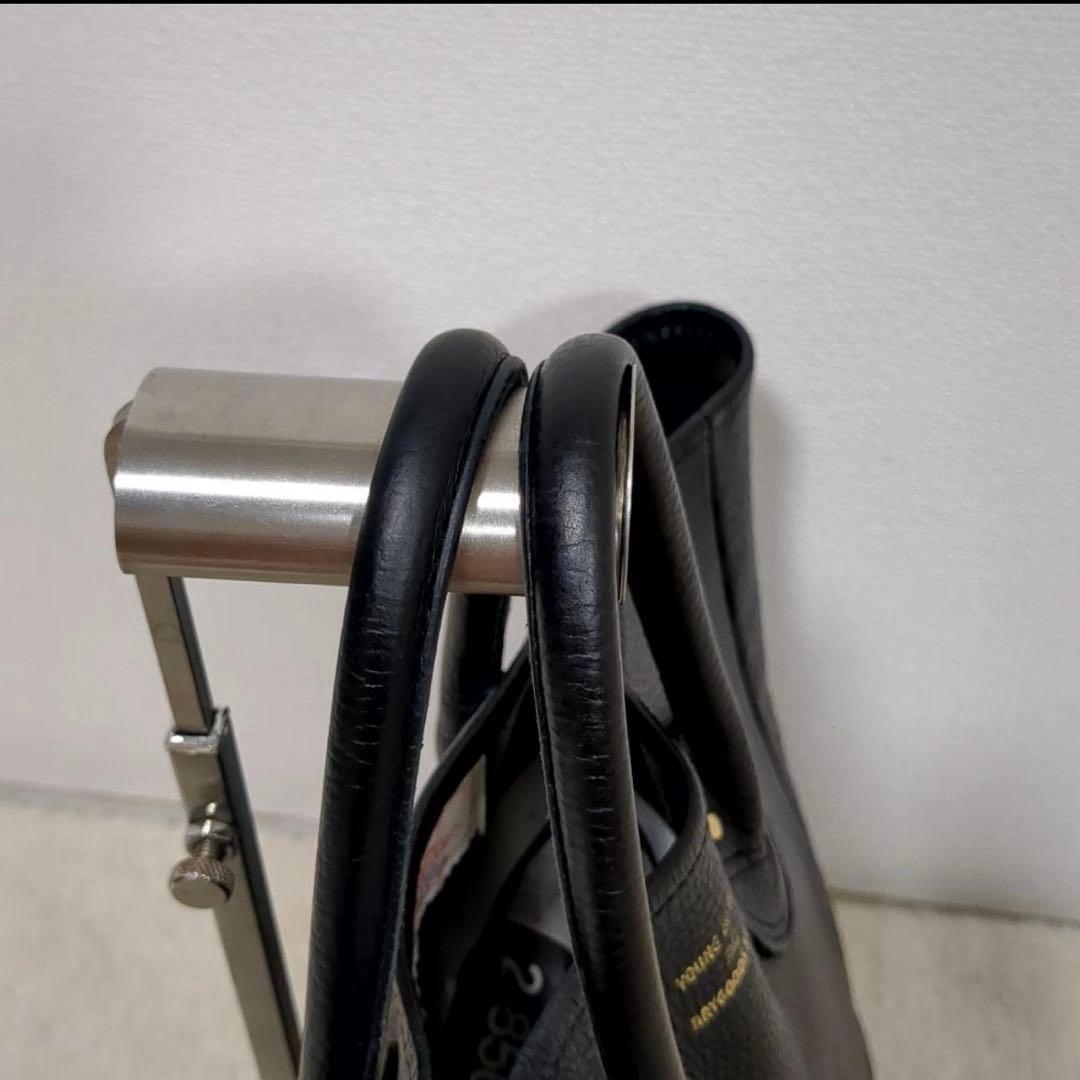 ヤングアンドオルセン トートバッグ ブラック ロゴ Mサイズ