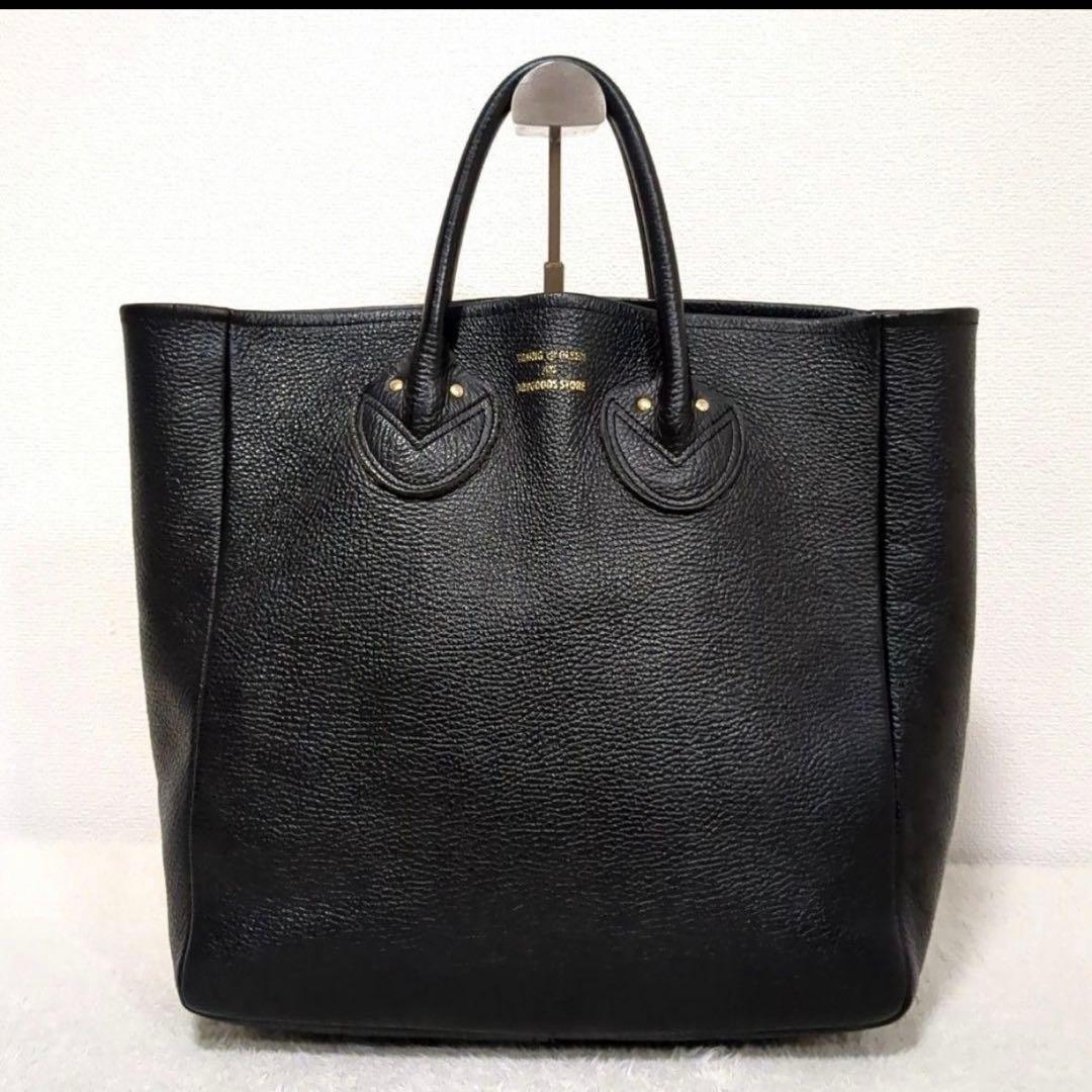 ヤングアンドオルセン トートバッグ ブラック ロゴ Mサイズ