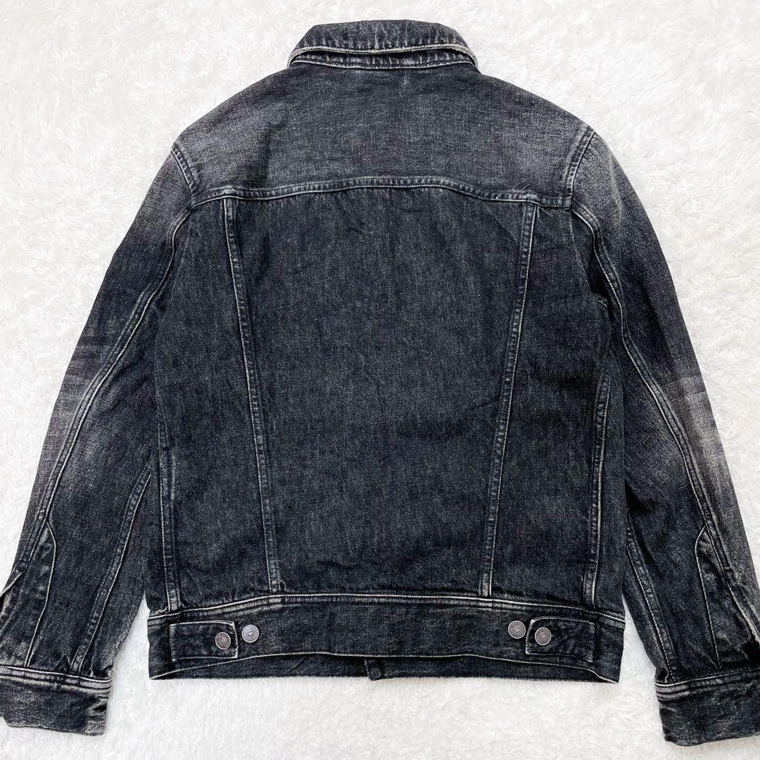 未使用級 DIESEL ディーゼル メタルロゴプレートデニムジャケット ブラック