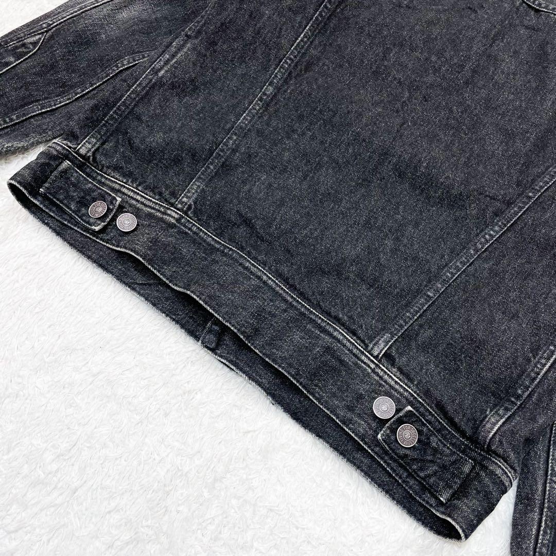 未使用級 DIESEL ディーゼル メタルロゴプレートデニムジャケット ブラック