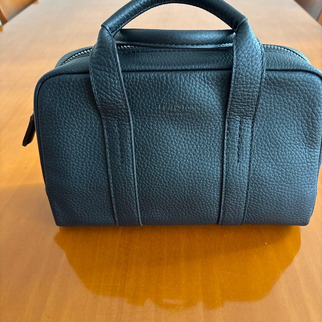 FUJITAKA ブラックレザー ミニハンドバッグ