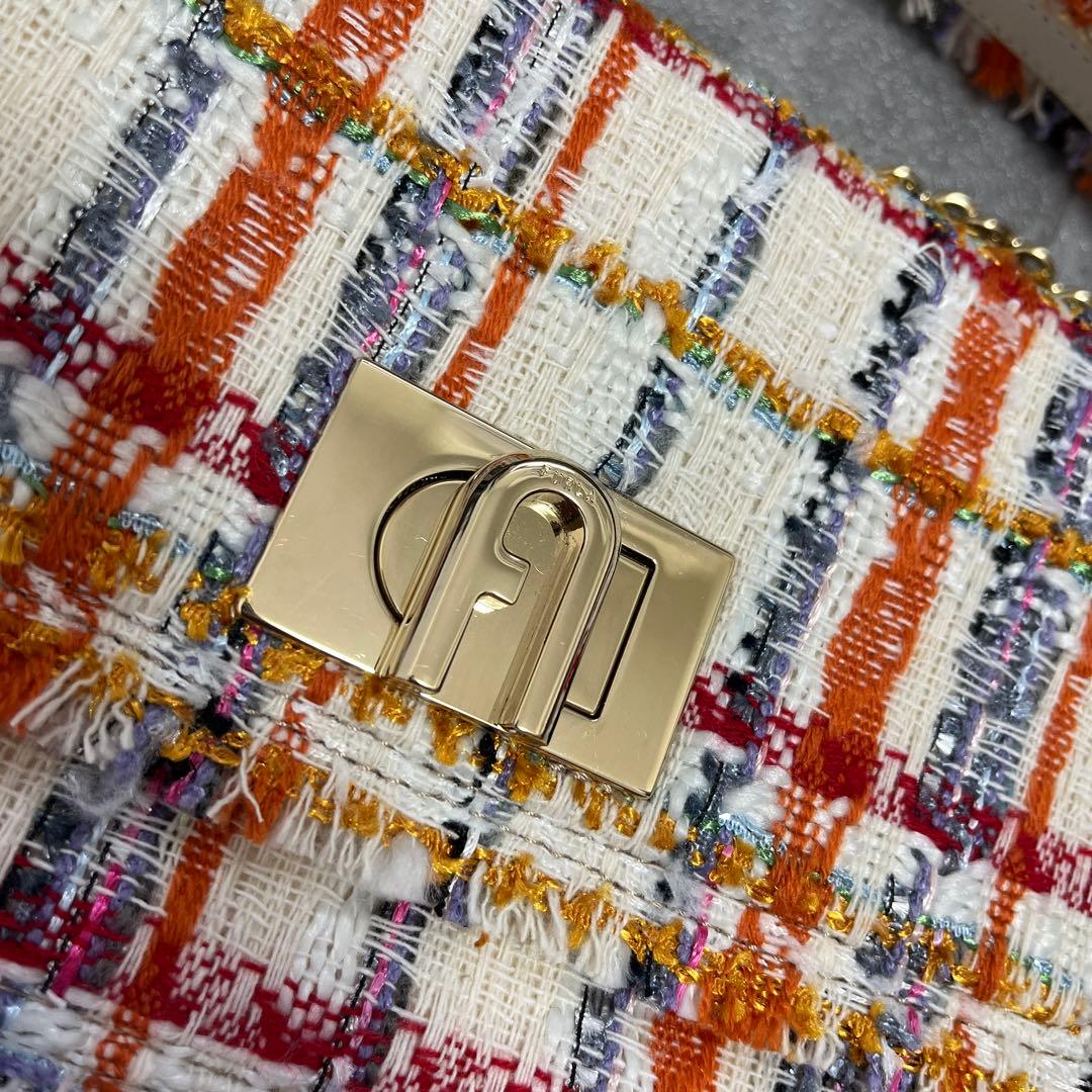 FURLA ツイードショルダーバッグ