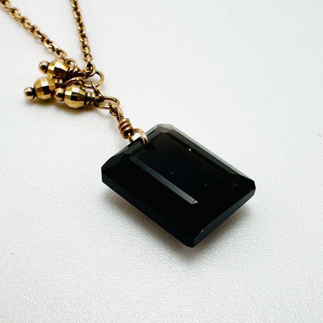 agete アガット　k10 スモーキークォーツ　ペンダント　ネックレス