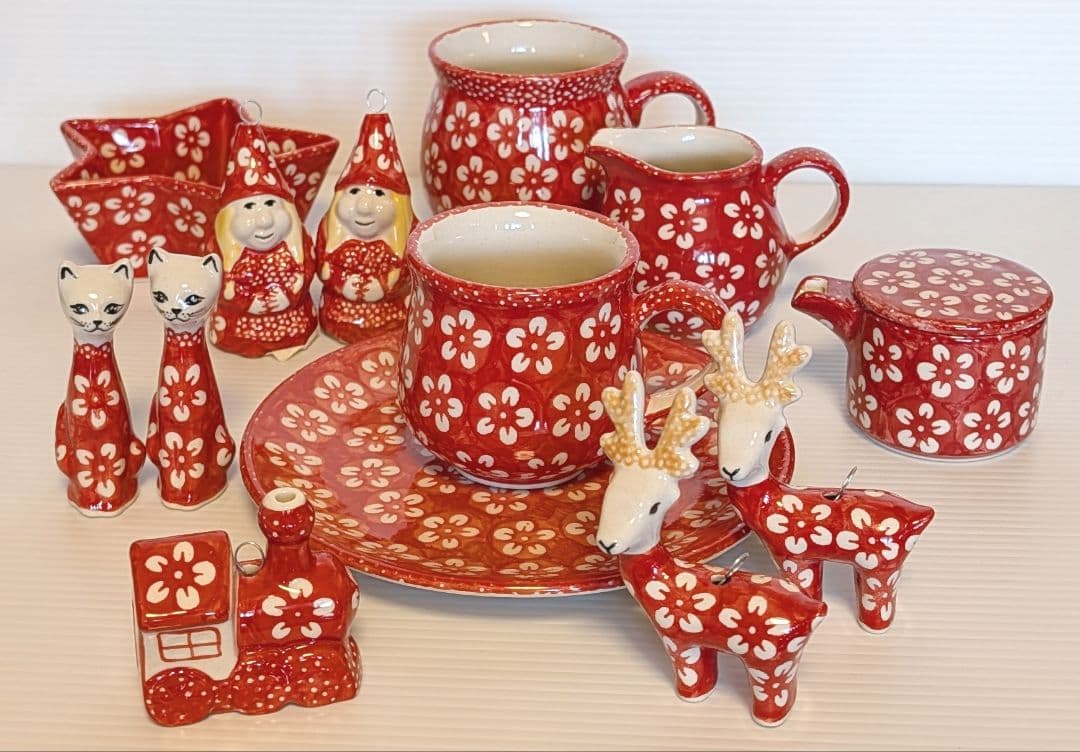 ポーリッシュポタリー 赤 色々セット