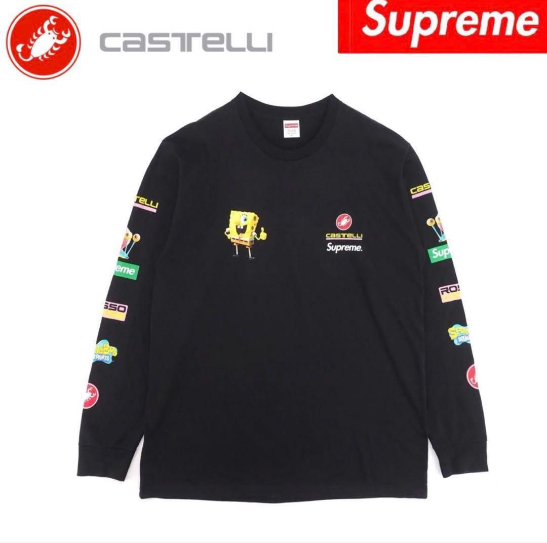 Supreme x SpongeBob Racing L/S Tee 黒　L