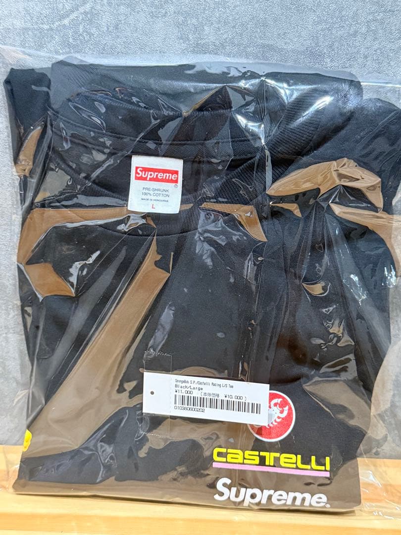 Supreme x SpongeBob Racing L/S Tee 黒　L