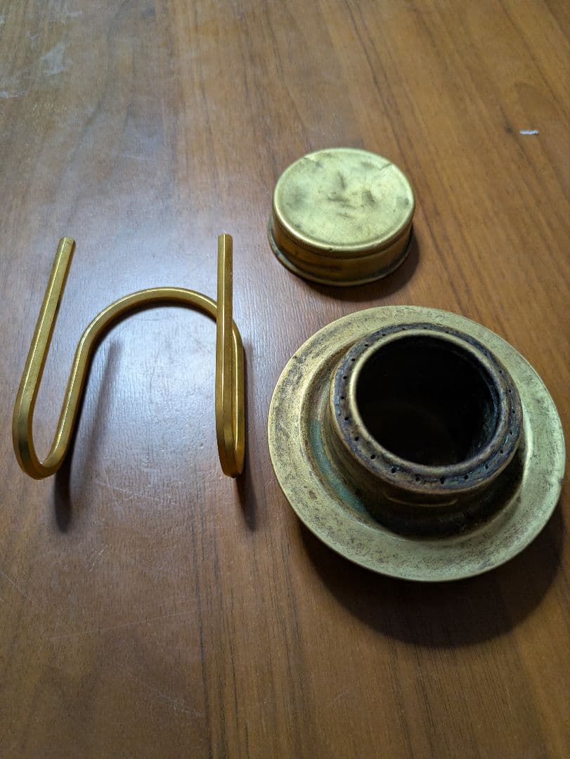 スウェーデン軍　アルコールストーブ　真鍮　五徳セット　軍幕　ブッシュクラフト