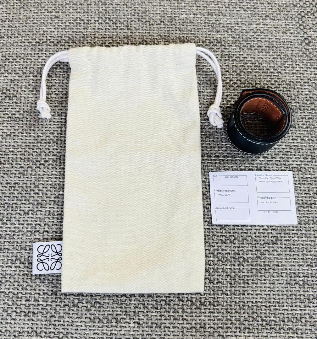 LOEWE 黒 レザー バングル　ロエベ