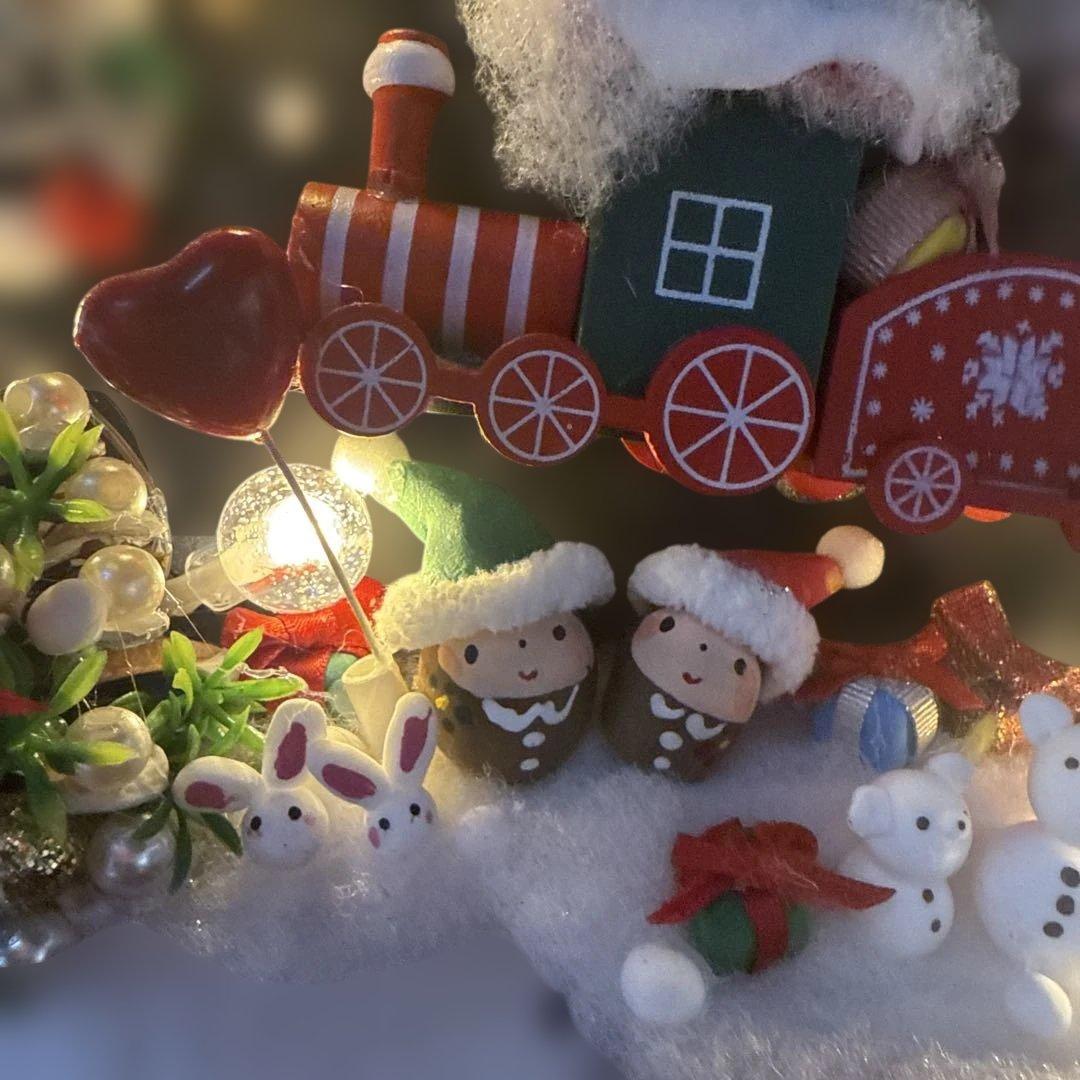 どんぐりアート♡ Xmasタペストリー＆White train ピンキーオブジェ