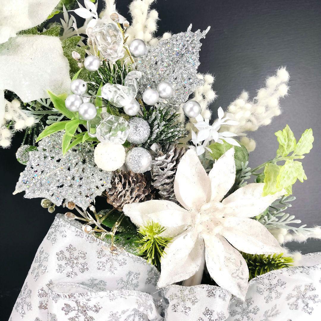 商品名【聖白】ゆきこ❤ポインセチアのクリスマスリース✳ 冬リース