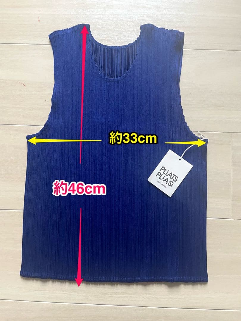 ★新品タグ付き★プリーツプリーズタンクトップ　ディープブルー