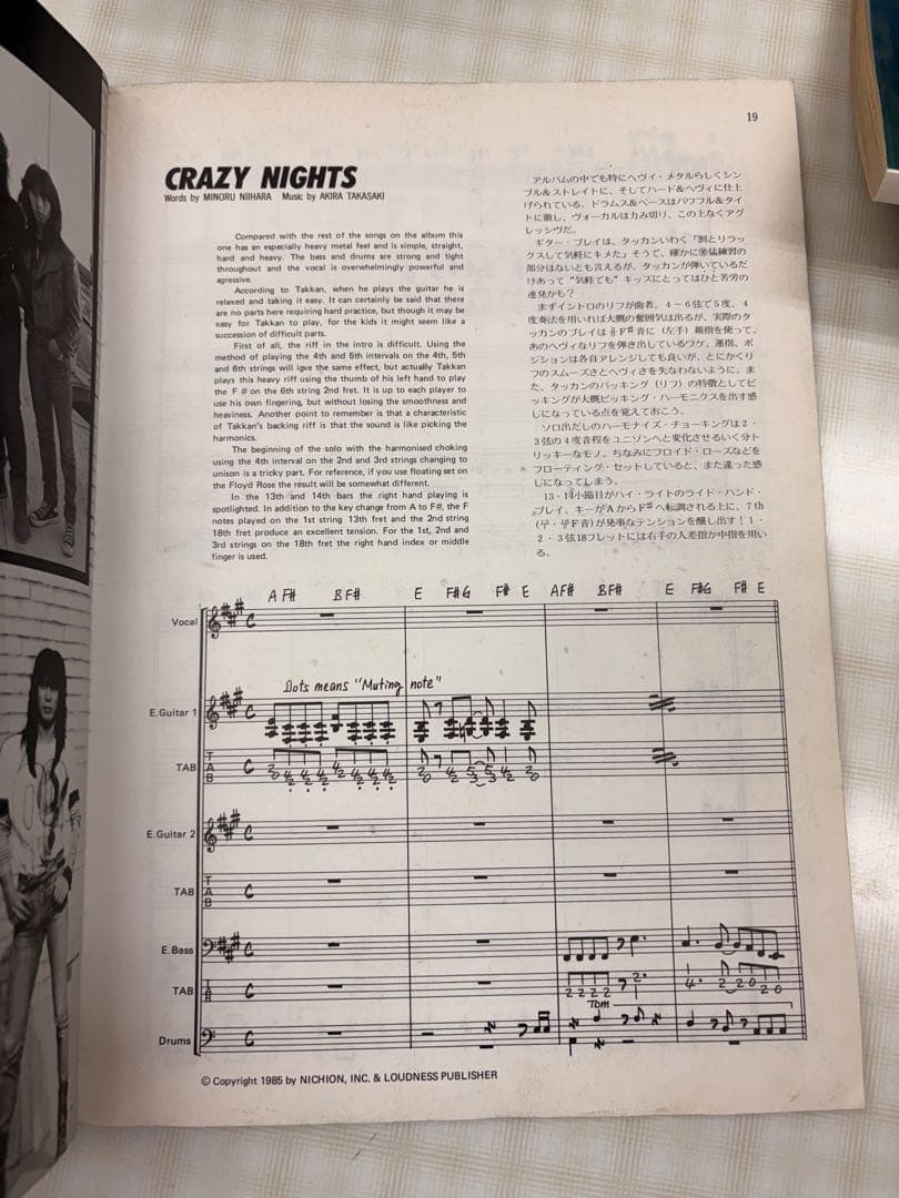 LOUDNESS ／ THUNDER IN THE EAST バンドスコア