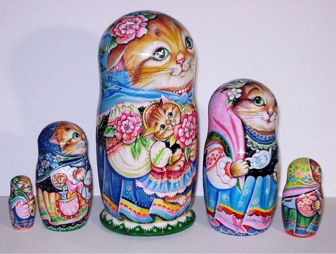 クリスマスセール♪ネコマトリョーシカ『パブロヴォ・ポサドのショールの猫』ミラ最新