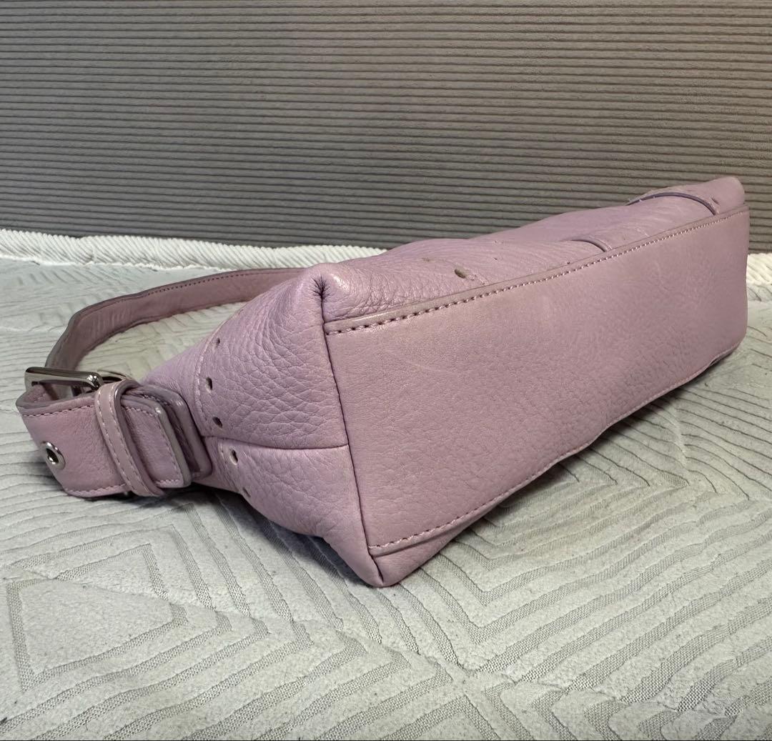 希少カラー COACH レザー アクセサリーポーチ ショルダーバッグ ピンク