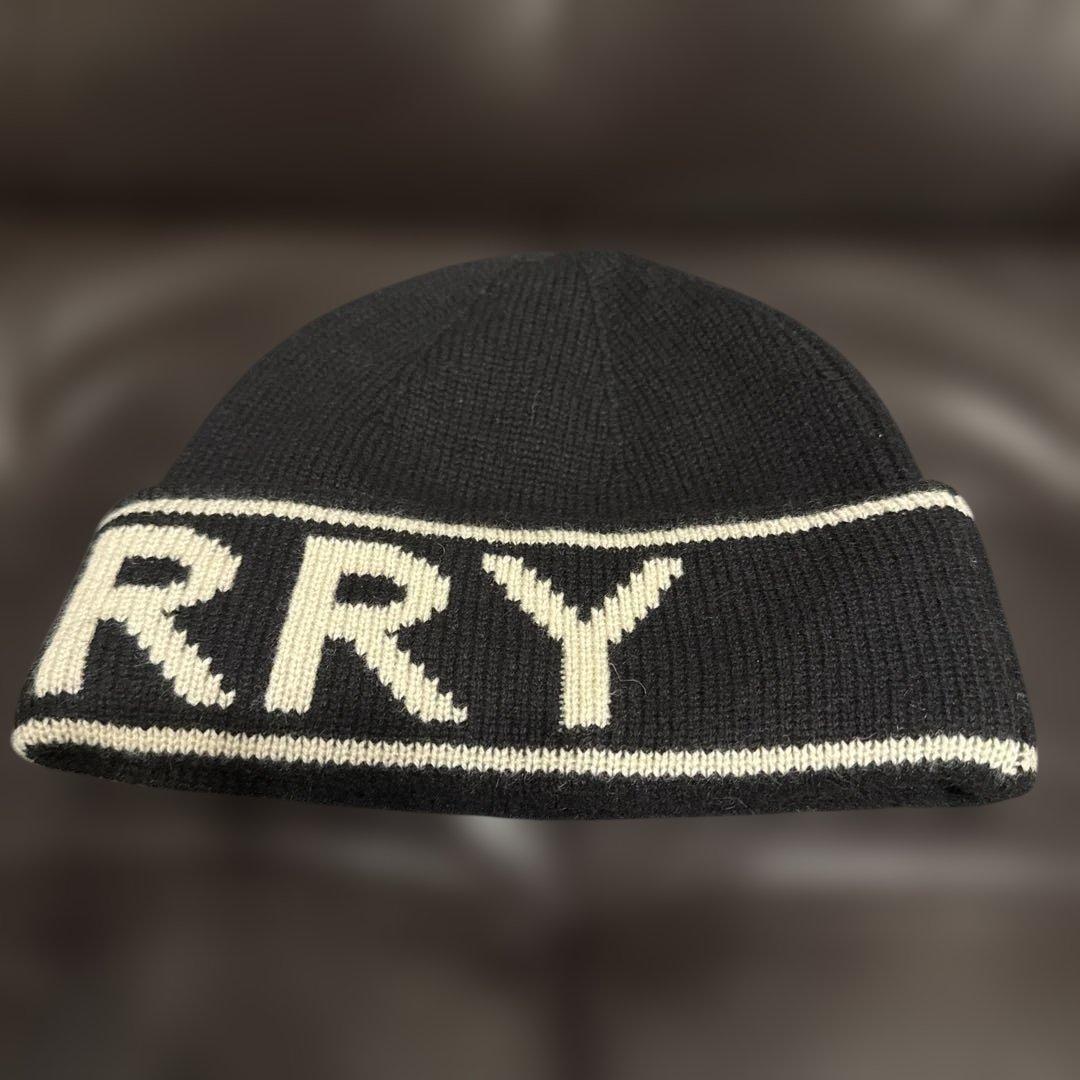 窪塚着 BURBERRY バーバリー ロゴ ビーニー ニット帽 カシミヤ 黒