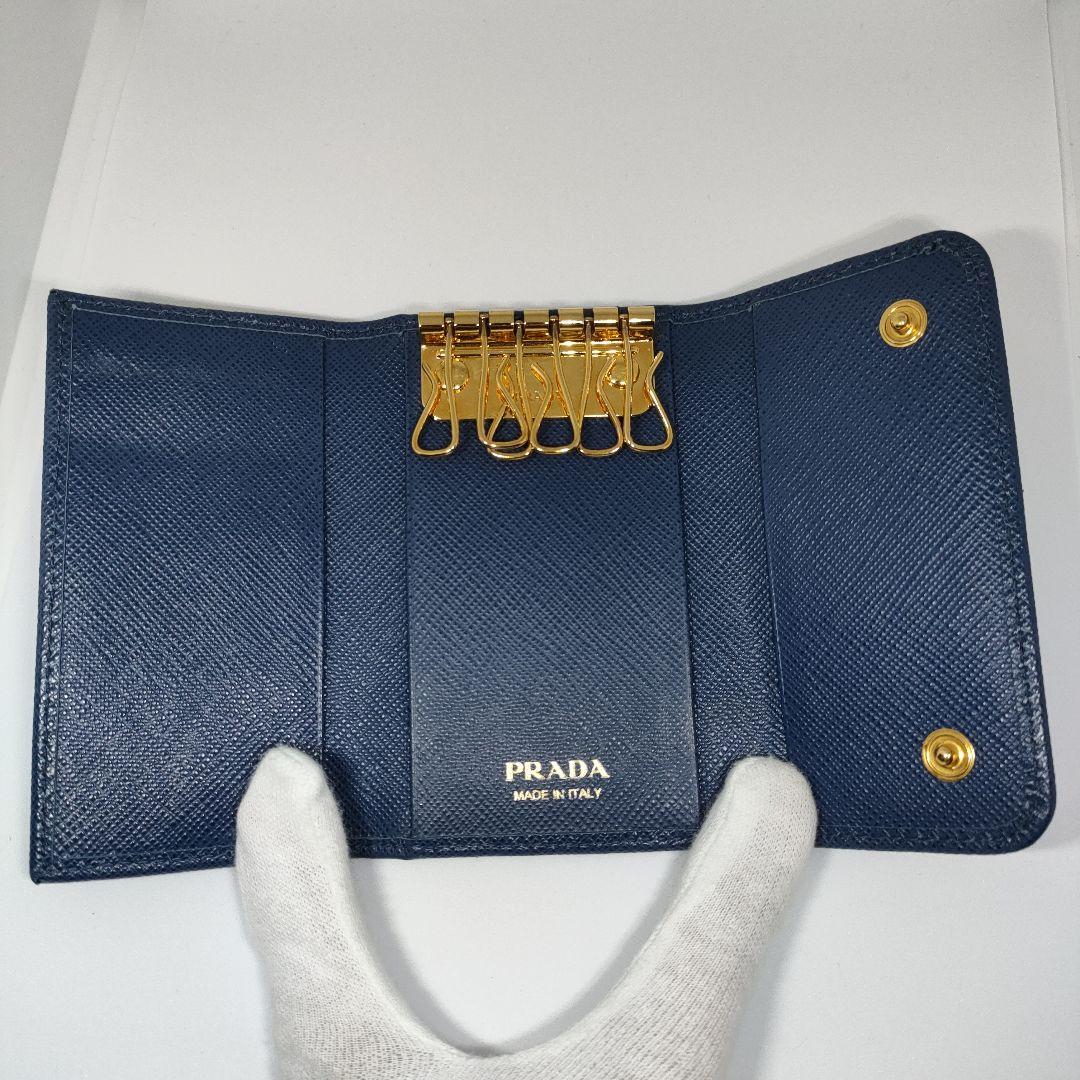 PRADAキーケース【極美品】フィオッコ 金ロゴプラダ六連キーケース