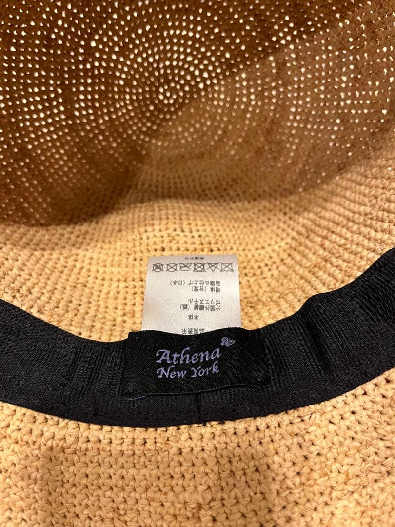 n*u様 Athena New York ストローハット　保存袋付き