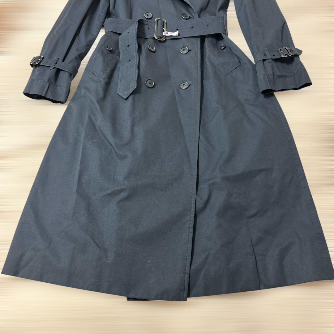 Burberrys 英国製ノバチェックトレンチロングコート ネイビー