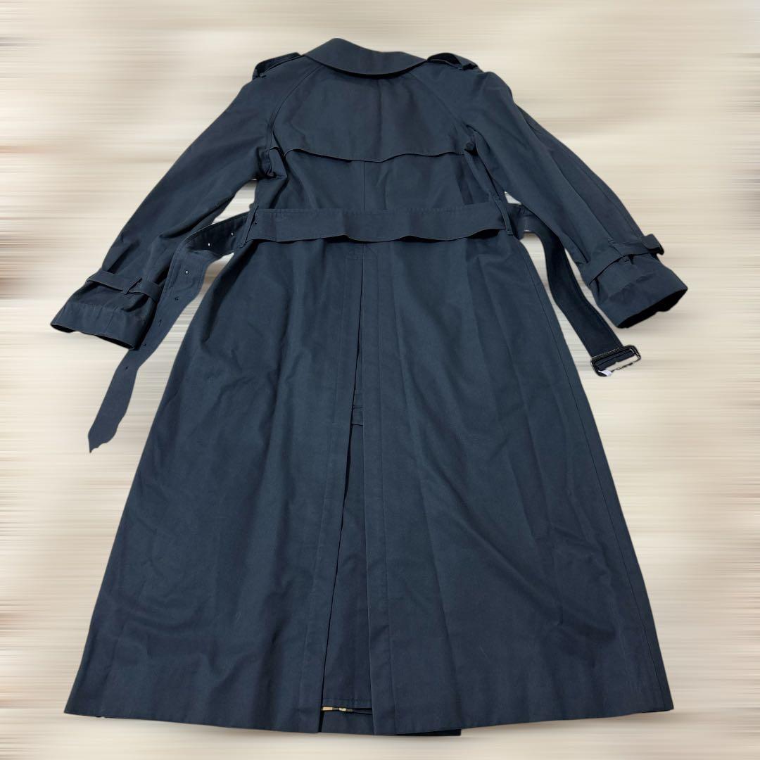Burberrys 英国製ノバチェックトレンチロングコート ネイビー